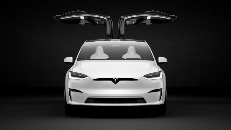 Tesla Model X, Dark background 4K