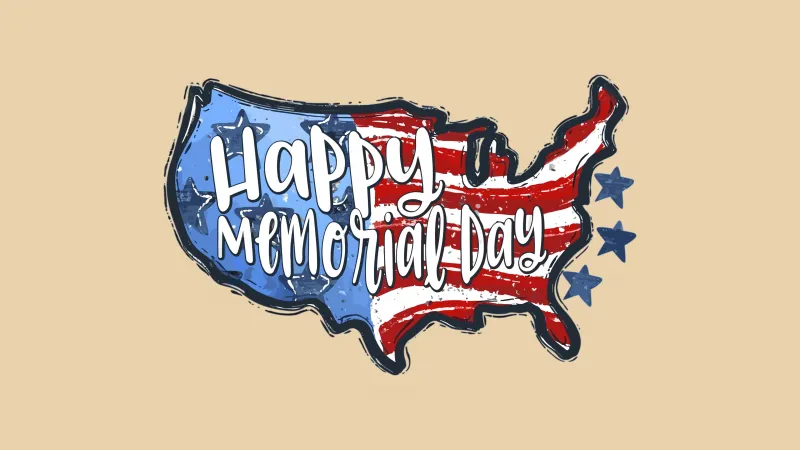 Memorial Day wallpaper, USA map art, American flag design, Patriotic holiday