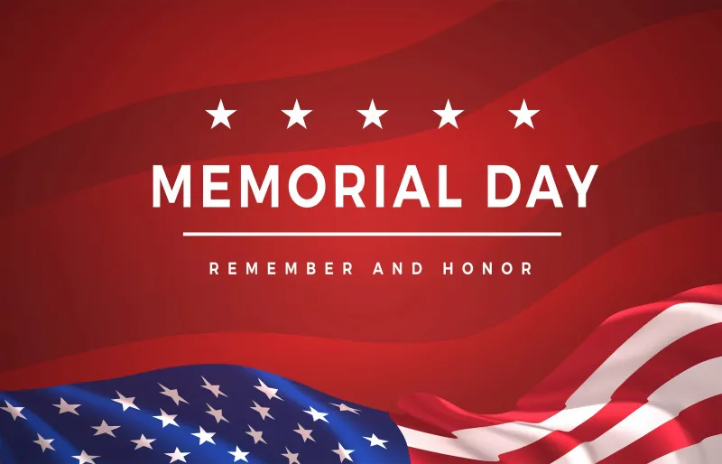 Memorial Day wallpaper, American flag, Patriotic design, Red background