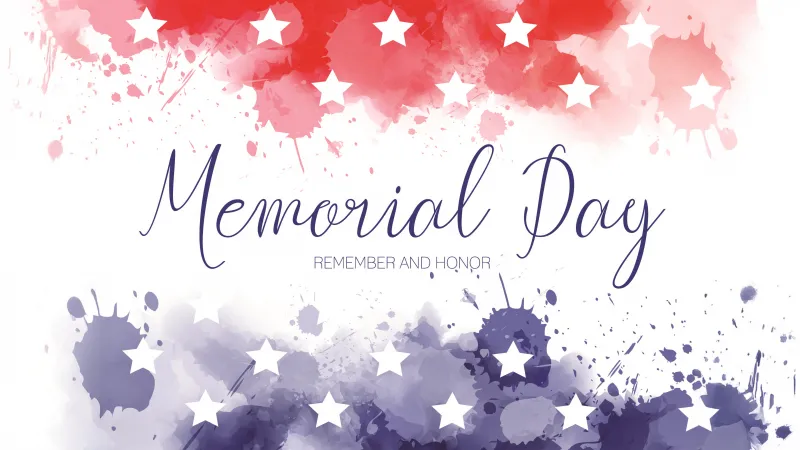 Memorial Day wallpaper, Patriotic, Watercolor, Stars