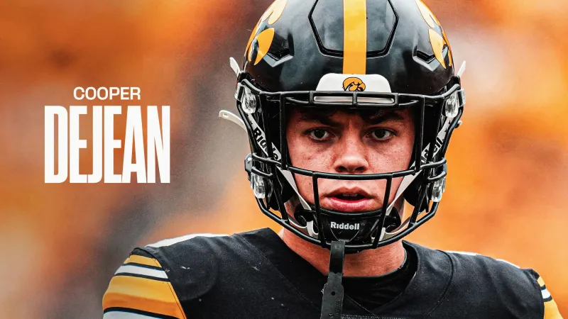Cooper DeJean, Cooper DeJean, Iowa Hawkeyes, College football, Football player, Iowa Hawkeyes wallpaper