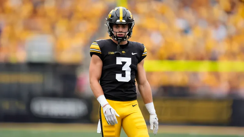 Cooper DeJean, College football player wallpaper, Iowa Hawkeyes, Football, Athlete, Sports