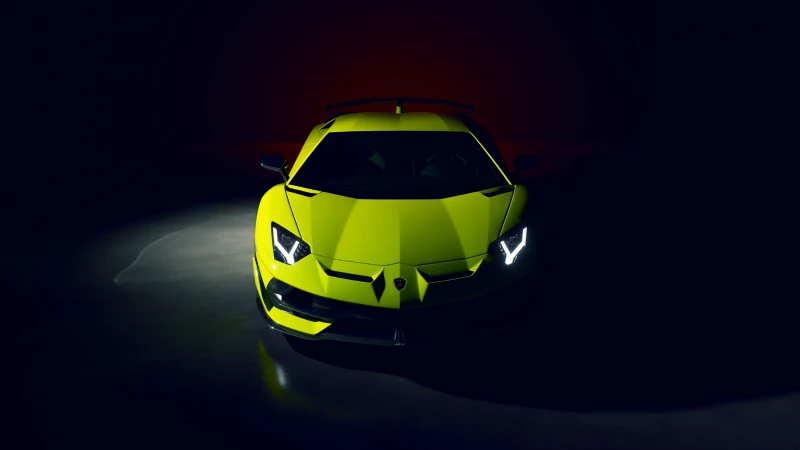 Lamborghini Aventador SVJ, Dark background 5K