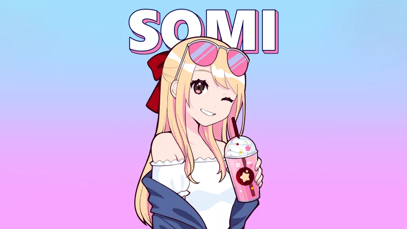 Jeon Somi Anime girl, Summer anime wallpaper, Pink gradient