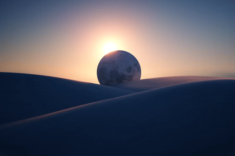 Eclipse, Sun, Moon, Planet, Desert, Microsoft Surface, Desktop background 4K