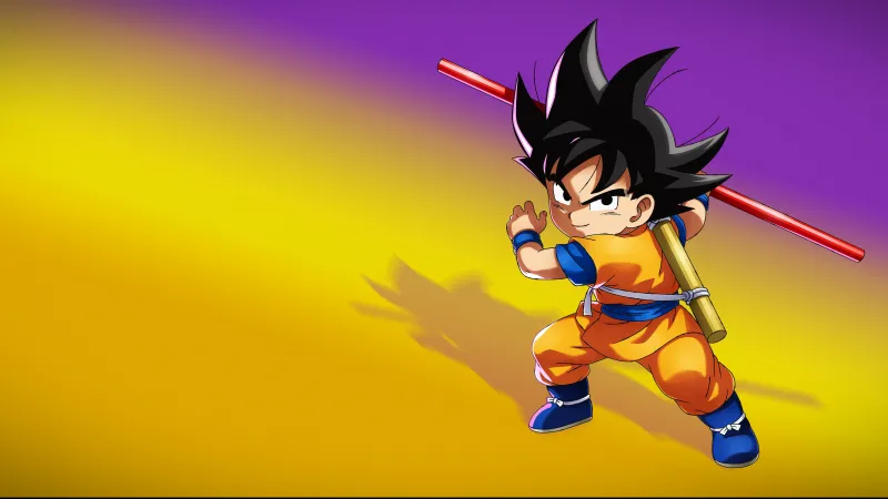 Goku DAIMA, Dragon Ball Z: Kakarot, Kid Goku wallpaper, Dragon Ball DAIMA, Power Pole, Gradient background