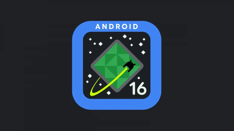 Android 16, Dark background 5K, Android logo
