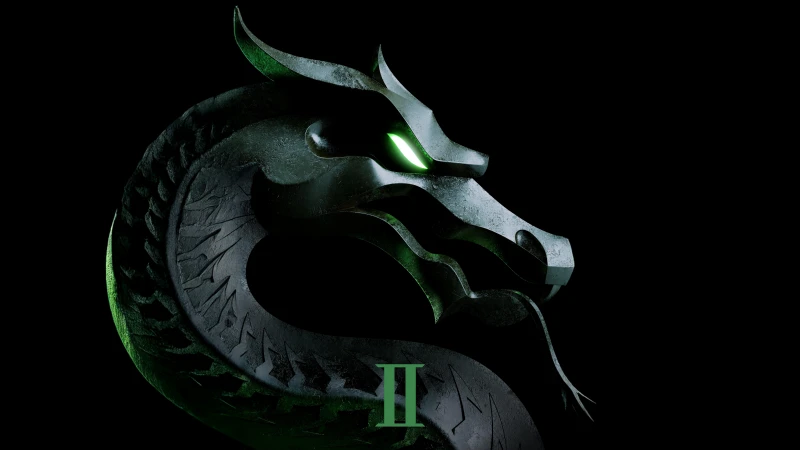 Mortal Kombat II, Dragon Logo, AMOLED Black background 5K
