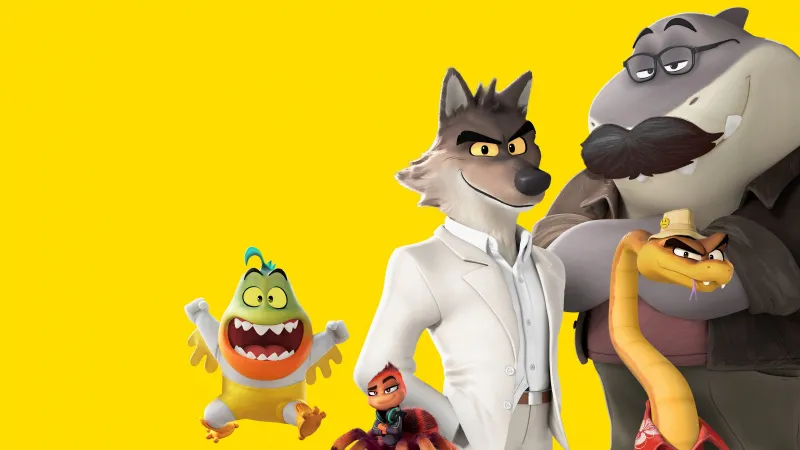 The Bad Guys 2 Poster, Yellow background 4K