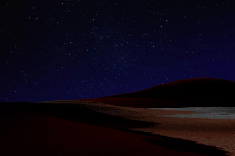 Desert, Starry sky, Dark Sky, Night, Microsoft Surface Pro X, Dark theme, 5K