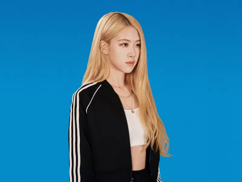 Rose, Blackpink, Korean singer, K-Pop singer, South Korean, Blue background