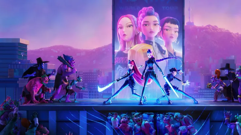 Netflix movie, Rumi, Mira, Zoey, KPop Demon Hunters