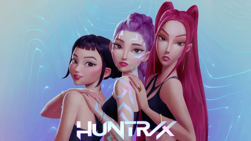 Huntrix Concept, 8K wallpaper, KPop Demon Hunters, Girl group, Rumi (Huntrix), Mira (Huntrix), Zoey (Huntrix)