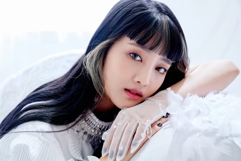 Minnie, Korean singer, K-Pop singer, South Korean, White background, 5K