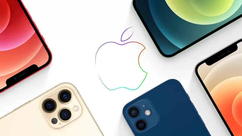 Apple logo, iPhone 12, iPhone 12 Pro, iPhone 12 Pro Max, iPhone 12 Mini, Apple Event, White background