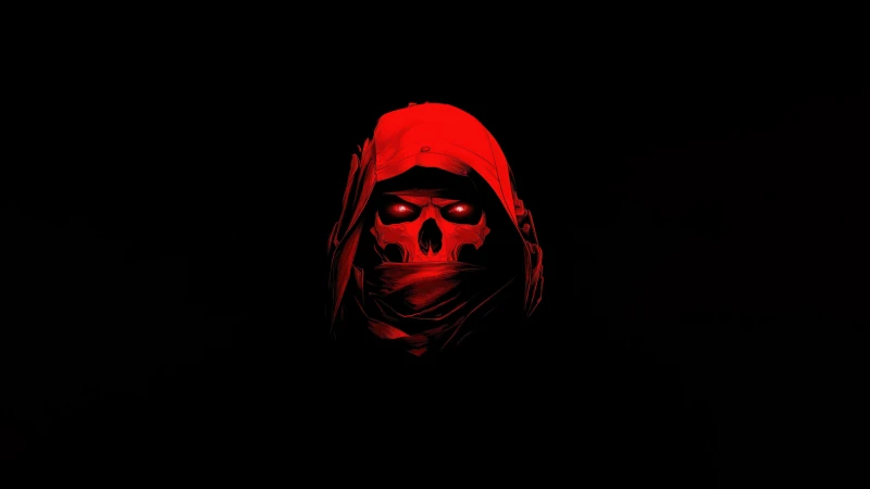Skull, Call of Duty, AMOLED Black background 5K