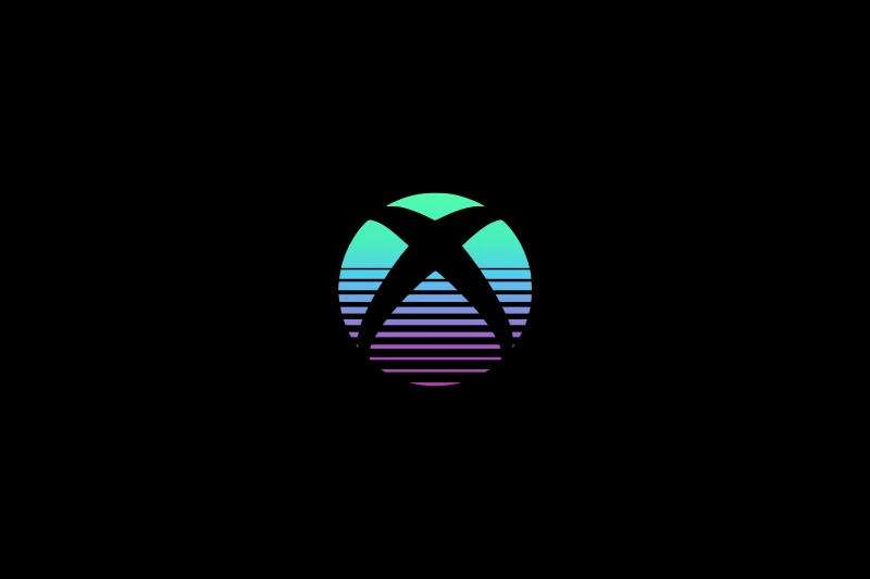 Xbox, Logo, Black background, AMOLED, Gradient, 5K
