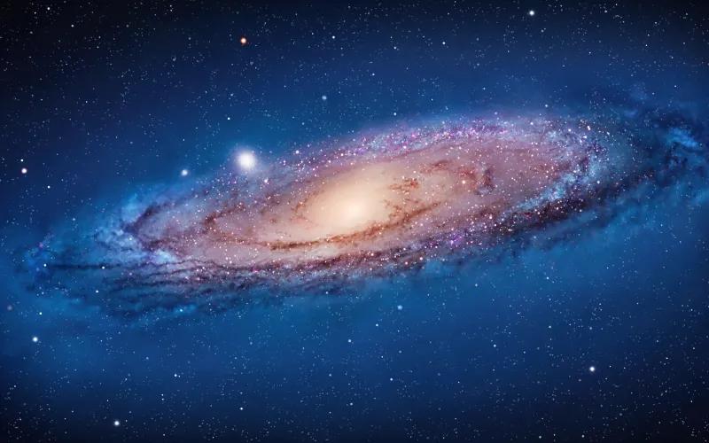 OS X Lion, Andromeda galaxy, 5K, Mac OS X, Stock wallpaper 5K
