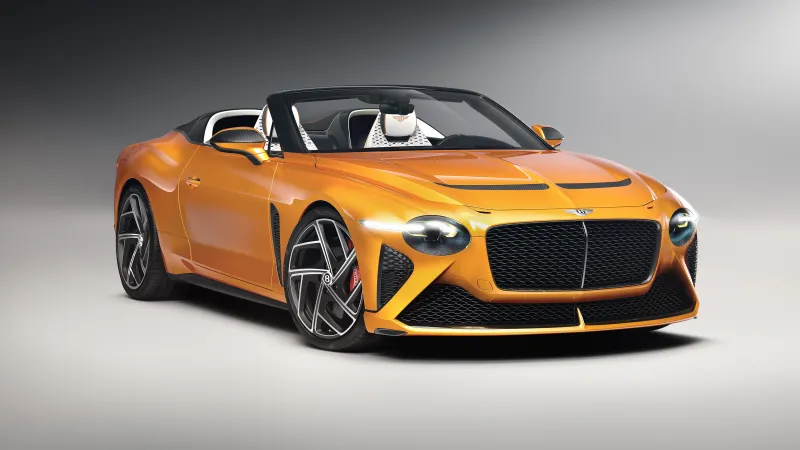 Bentley Mulliner Bacalar wallpaper, Orange convertible, Barchetta, 5K