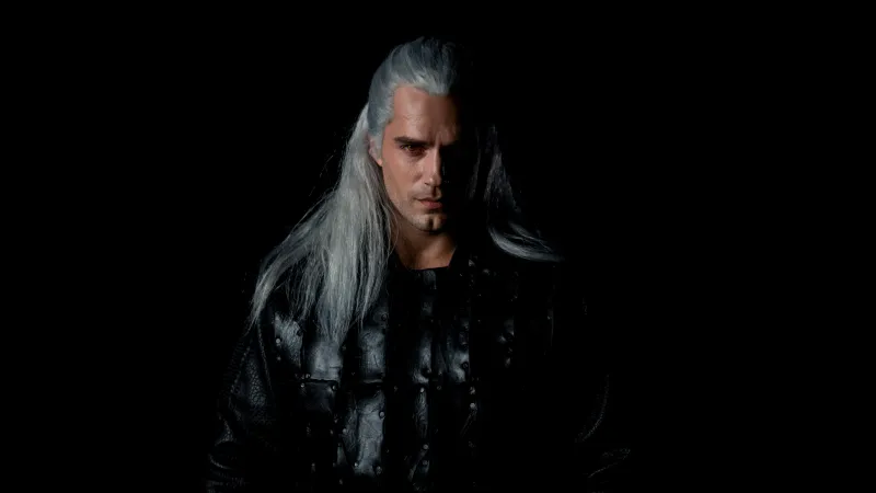 Henry Cavill as The Witcher, Black background 8K