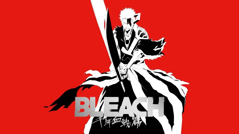 Bleach: Thousand-Year Blood War, Red background 5K, Ichigo Kurosaki