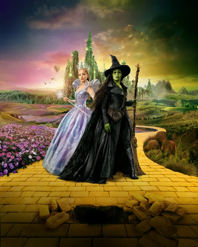 Wicked: For Good, Vertical Movie poster, Ariana Grande, Cynthia Erivo, Elphaba Thropp, Glinda
