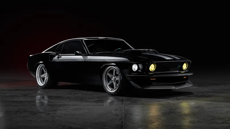 1969 Ringbrothers Ford Mustang Mach 1 Kingpin, Dark background 5K
