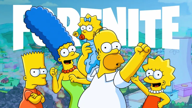 Fortnite The Simpsons, Homer Simpson, Marge Simpson, Bart Simpson, Lisa Simpson, Simpson family, Maggie Simpson