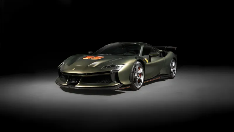 Ferrari SF90 XX Spider, Dark background 4K