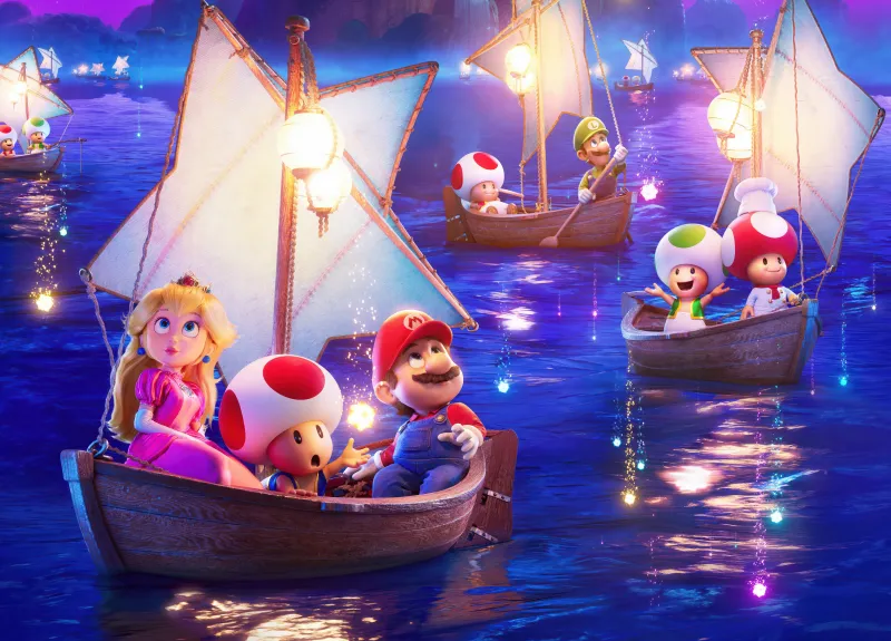 The Super Mario Galaxy Movie Poster, 5K wallpaper, Princess Peach, Toad