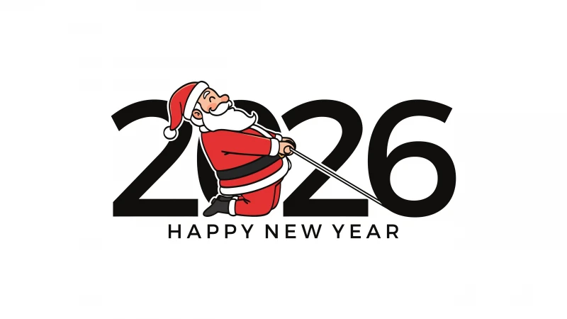 2026 New Year, Santa Claus, White background 5K