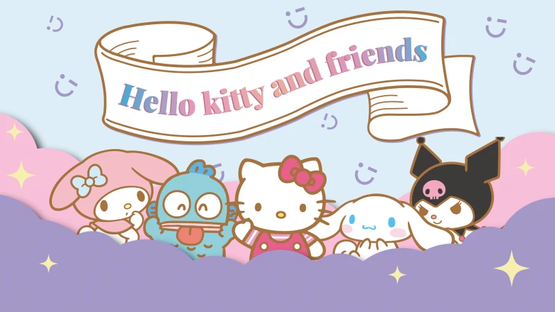 Hello Kitty and Friends, Sanrio, My Melody, Hangyodon, Hello Kitty, Cinnamoroll, Kuromi