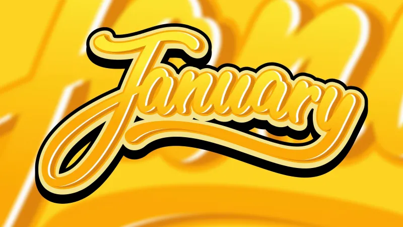 January, Yellow background 5K