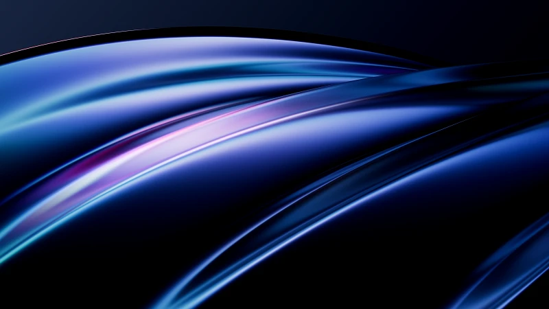Dark blue glossy curves wallpaper, Fluid 3D, Purple glow