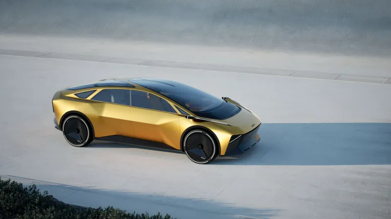 Kia Vision Meta Turismo wallpaper, Gold electric concept, 2025, 8K