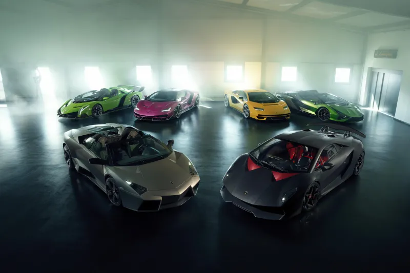 Lamborghini hypercar collection wallpaper, Veneno, Centenario, Sián, Reventón, Sesto Elemento