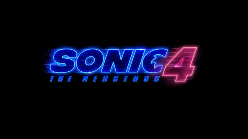 Sonic the Hedgehog 4 Logo, 2027 Movies, Black background 5K