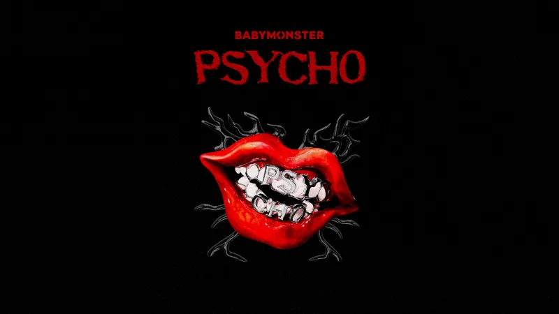 PSYCHO Song by BABYMONSTER, Black background 5K