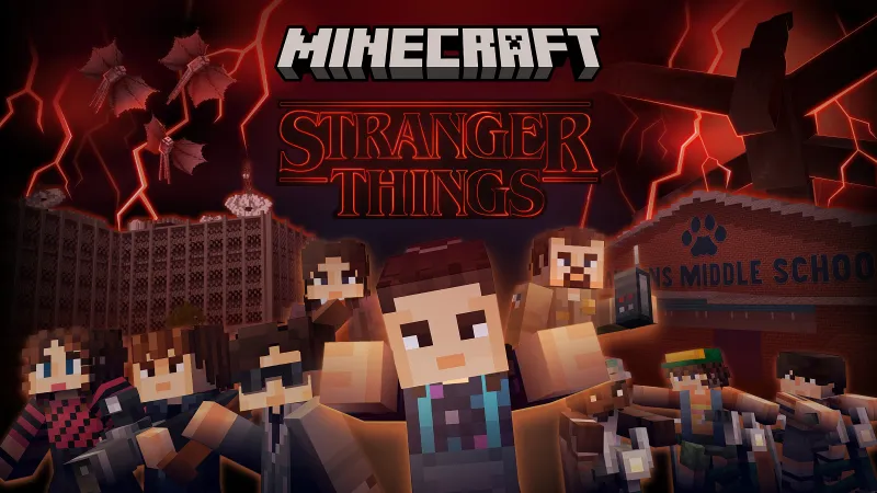 Minecraft x Stranger Things, 5K wallpaper