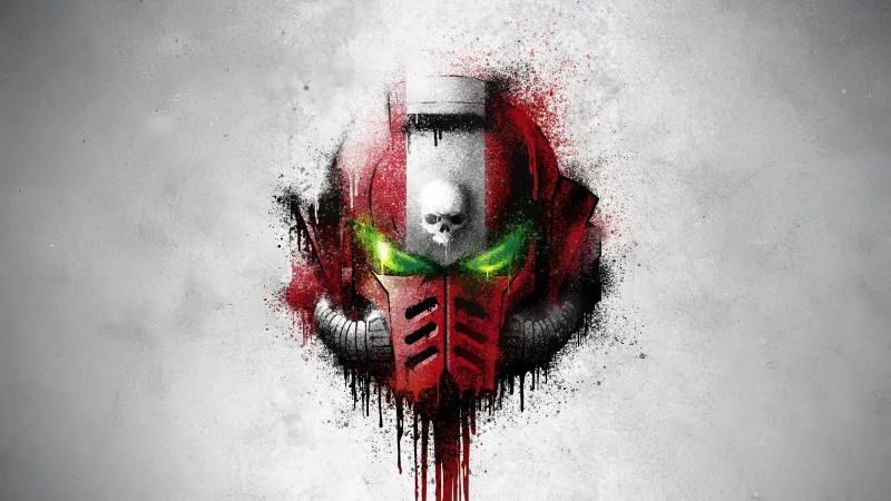 Blood Angels helmet wallpaper, Warhammer 40K, Space Marine, Drippy art