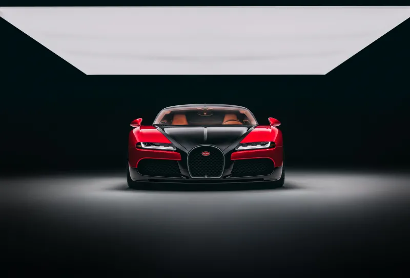 Bugatti FKP Hommage wallpaper, Veyron tribute, Red and black, Dark studio, 2026