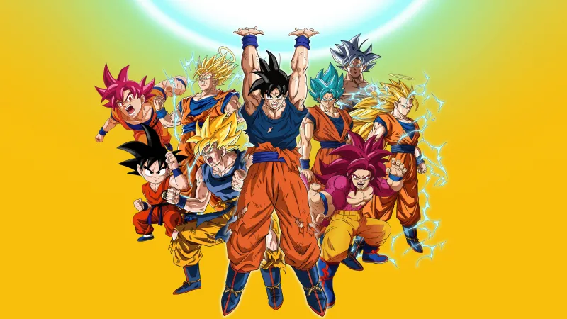 Dragon Ball Super Anniversary Edition, Super Saiyan Goku, Super Saiyan God, Super Saiyan Blue, Ultra Instinct Goku, Super Saiyan 4 Fusion
