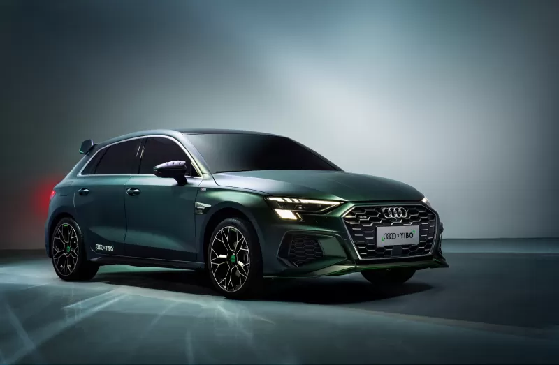 Audi A3 Sportback YIBO edition wallpaper, Green hatchback, Studio, 2020