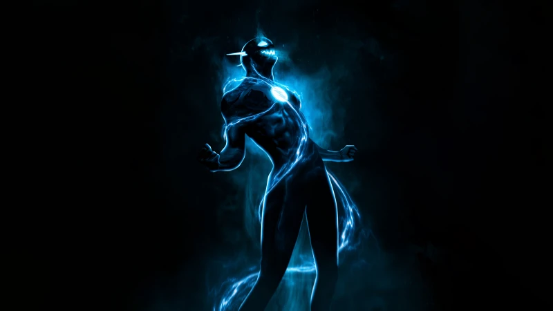 Zoom, DC Comics, Blue glow, Dark background, 8K wallpaper