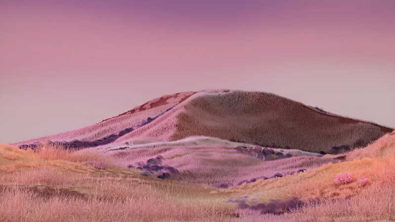 Rolling hills, Pink aesthetic Landscape