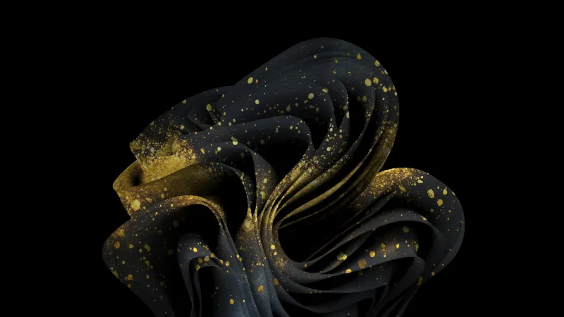 Windows 11 50th Anniversary Bloom collection, Black background 8K