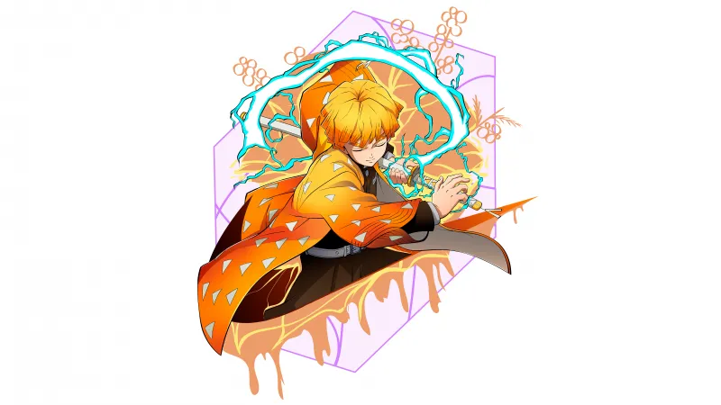 Zenitsu Agatsuma, 12K Illustration, Jujutsu Kaisen