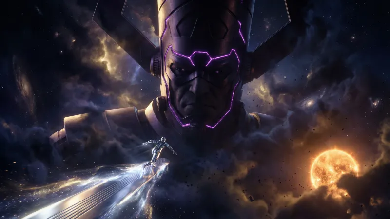 Galactus and Silver Surfer wallpaper, Marvel Comics, Outer space, Cosmic