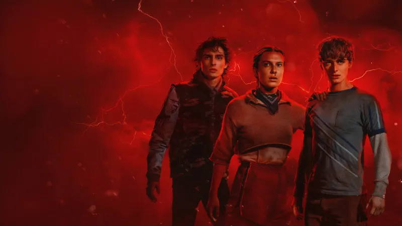 Stranger Things Final season, 5K wallpaper, Red background, Millie Bobby Brown
