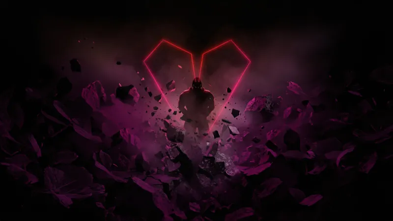 Darkseid wallpaper, DC Comics, Love heart, Dark background